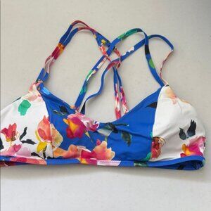 Athleta Blue and Multicolor Bikini Top